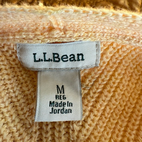 LL Bean Women’s Peach 100% Cotton Cardigan Sweater Medium - Picture 3 of 4